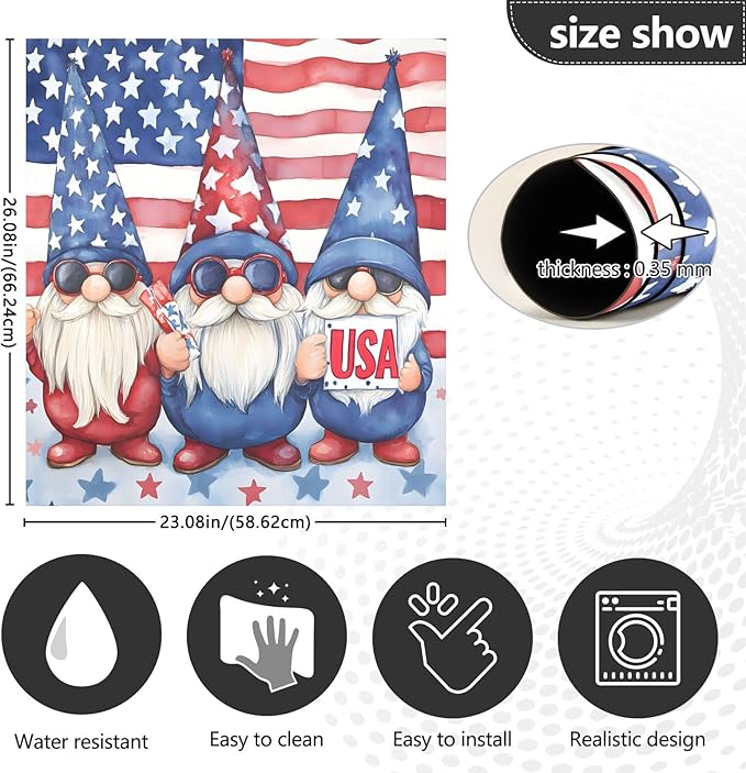 Three Gnomes Flag Dishwasher Magnet Cover Magnet Sticker for Kitchen 23x26in Dish Washer Magnet Cover Refrigerator Magnets Panel Decal Pad