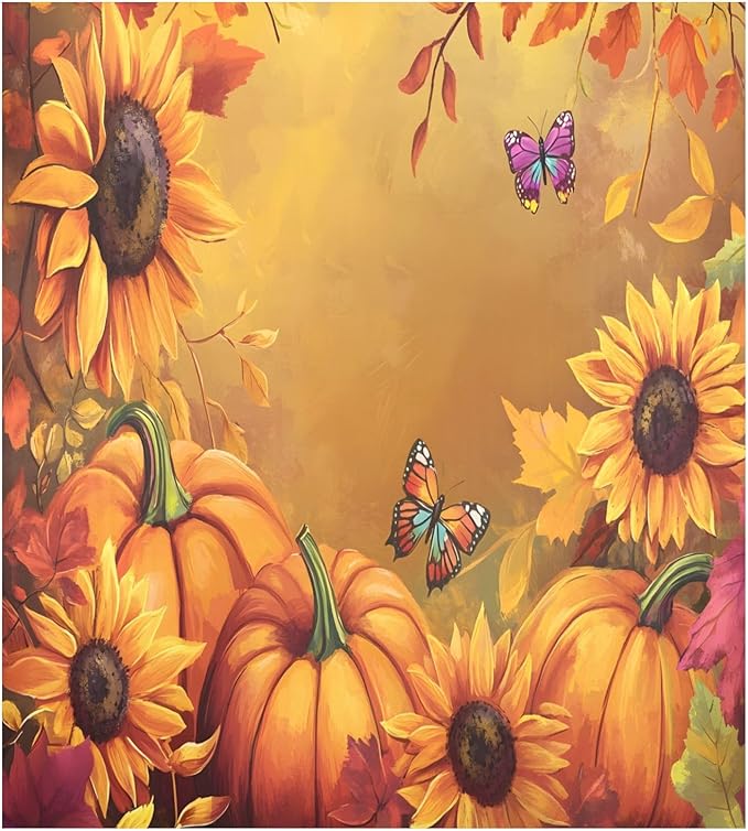 Thanksgiving Pumpkin Dishwasher Magnet Cover Panel,Sunflower Fall Magnetic Dishwasher Covers Refrigerator Sticker Decal Thanksgiving Decorative Washing Machine Cover for Home Kitchen,23x26in