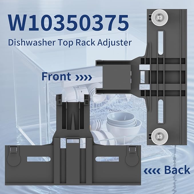 Upgraded W10350375 W10712395 Dishwasher Top Rack Adjuster Compatible with Whirlpool Dishwasher Parts, Includes W10195839 W10195840 10508950 W10250160 Part Replacement for kenmore Dishwasher, 10 PCS