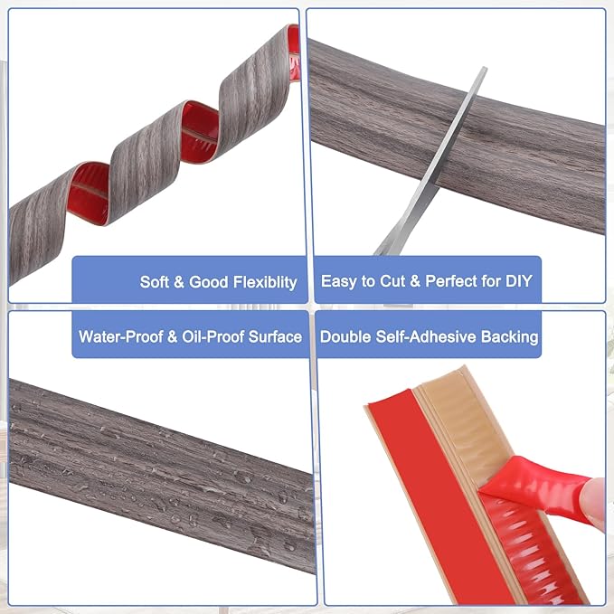 Wall Corner Protector Moulding Trim Peel and Stick Wall Corner Guards Trim Flexible Self Adhesive Edge Protector Moulding, 1.6 in x40 Ft, Brown Walnut Wood