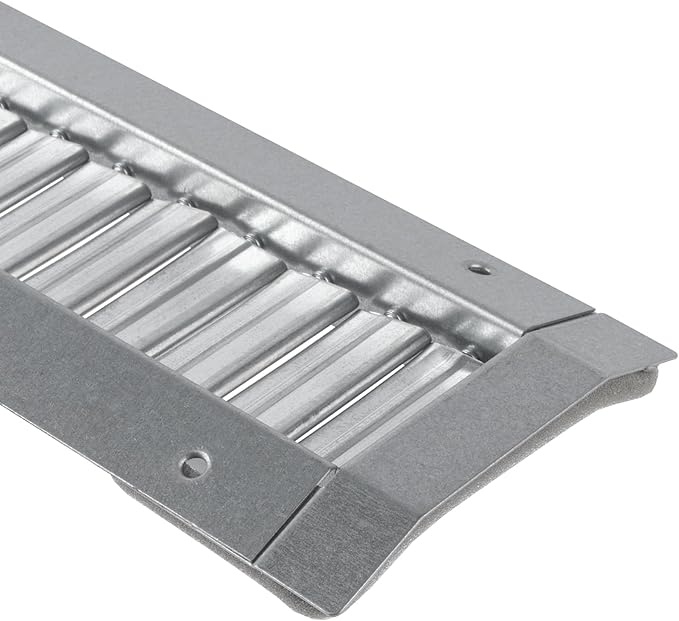 17" x 3" Grille for Round Spiral Duct - Galvanized Steel Register Vent Cover for HVAC Ducting System - 1 Way Adjustable Louver Blades - Air Duct Ventilation Grill Conditioner/Air Exhaust