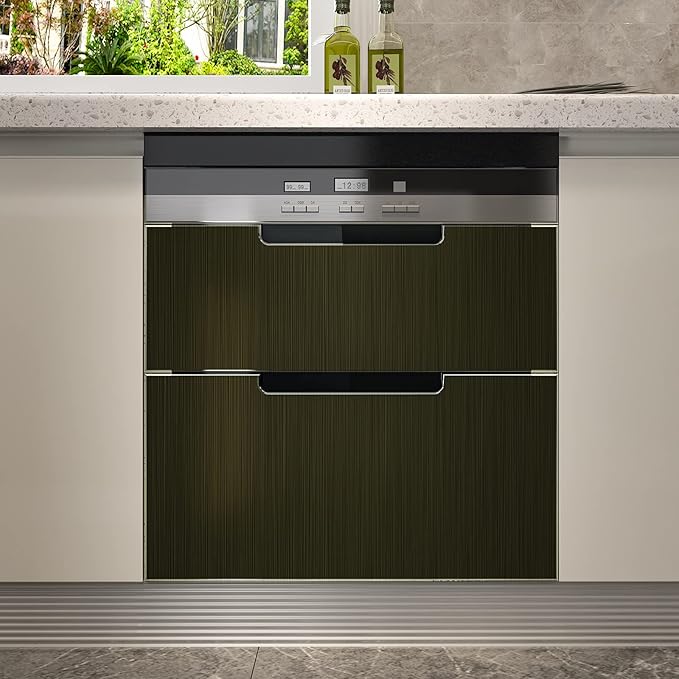 CRE8TIVE Bronze Black Stainless Steel Contact Paper Self Adhesive 24"x118" Wide Brushed Metallic Wallpaper Stick and Peel Rust Resistant Vinyl Roll for Kitchen Refrigerator Dishwasher Stove Appliances