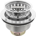 BOTEMY B9171 Kitchen Sink Drain 3 1/2 Inch Kitchen Sink Drain Strainer Assmebly Kit Stainless Steel Sink Strainer Basket/Drain Stopper for 3.5'' Standard American Drain Hole (Brushed)