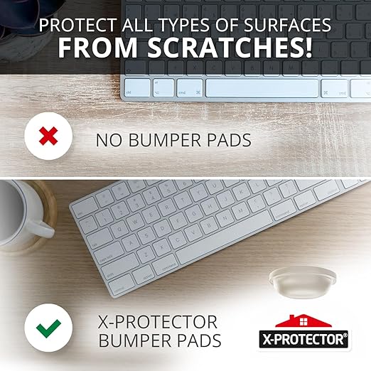 X-Protector Cabinet Door Bumpers 200 PCS – 1/2" Silicone Clear Bumpers – Ideal Cabinet Bumpers – Self-Adhesive Thick Door Silencer – Bumper Pads to Protect Glass & Other Surfaces!