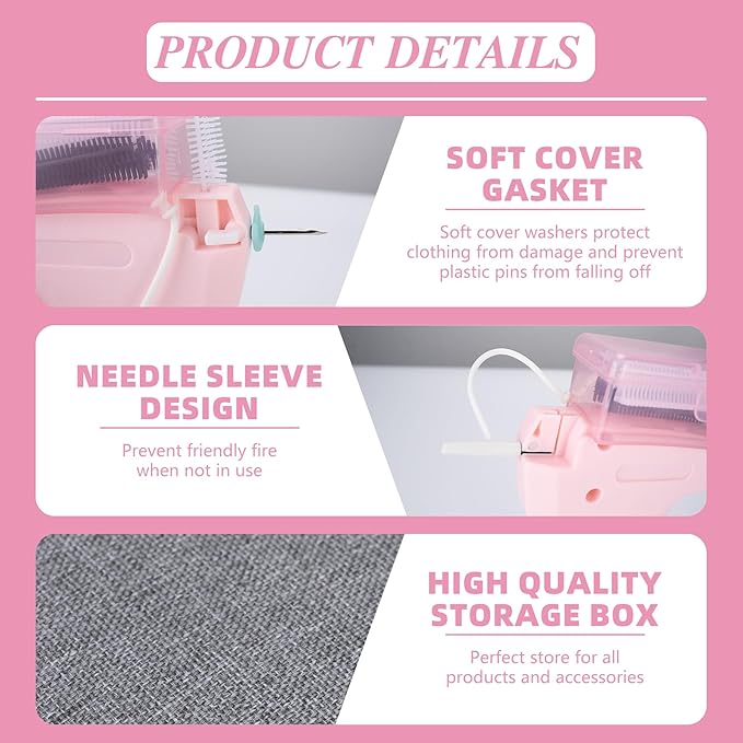 Clothing Label Gun with Box,Standard Retail Price Tag Labeling Gun Kit,Having 6 Needles, 2000 Micro Fasteners, Scissors and Soft Cover,Suitable for Store,Warehouse,Consignment,Yard Sale,etc.(Pink-1)