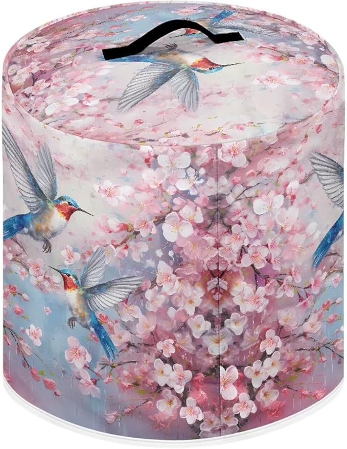 TODIYADDU Birds Cherry Blossoms Dust Cover for Electric Pressure Cooker Waterproof Air Fryer Cover Dust Cover with Storage Pocket and Handle Portable Instant Pot 6 Quart Pressure Cooker Cover Gifts