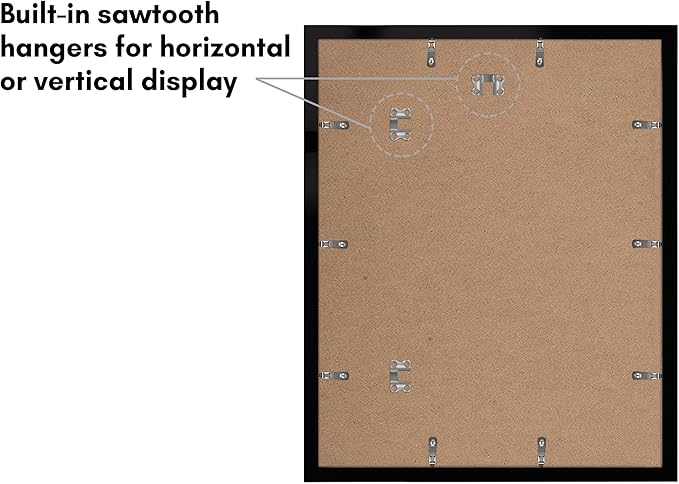 Americanflat 16x20 Picture Frame with Polished Plexiglass - Set of 5 - Use as 12x16 Frame with Mat or Display 16x20 Photo Without Mat - Galleria Collection - Picture Frames for Wall Display - Black