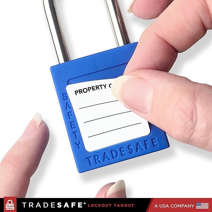 TRADESAFE Lockout Tagout Locks Label, 20 English Lock Out Tag Out Padlock Labels, Danger Locked Out Do Not Remove Loto Locks Stickers