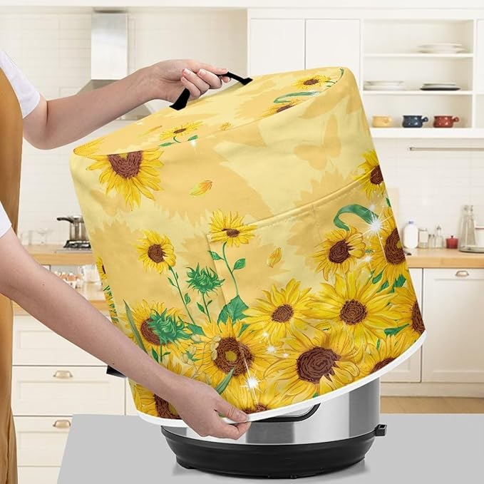 Sunflower Rice Cooker Cover for Instant Pot 6 Quart Inner Pot Cover for Air Fryer Dust Covers for Kitchen Appliances Appliance Dust Covers Decorations for Kitchen
