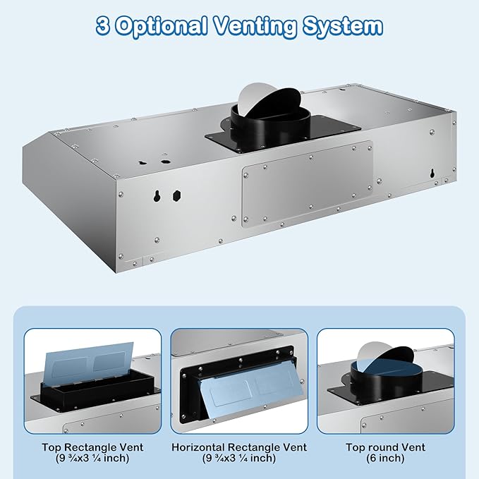 30 inch Under Cabinet Range Hood 1200 CFM with 4-Speed Gesture Sensing & Touch Control, Stainless Steel Kitchen Stove Vent Hoods with 2 LED Lights, Time Setting, Dishwasher-Safe Baffle Filters