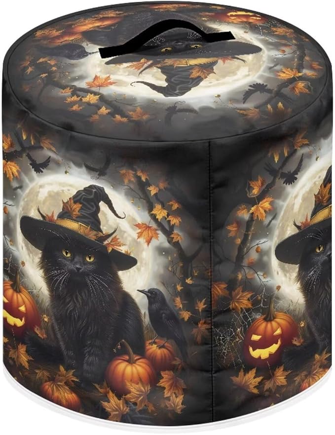 8 Quart Pressure Cooker Dust Cover Accessories Kitchen Appliance Dust & Stains Protection Air Fryer Rice Cooker Cover Halloween Horror Black Cat