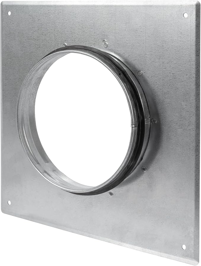 Repa Market 6 Inch Round Duct Flange/Galvanized Steel with Rubber Gasket/Wall or Ceiling Mount Adapter/For Dryer Hose & HVAC/Heavy Duty Air Return, Heating Cooling Exhaust Ventilation Cover