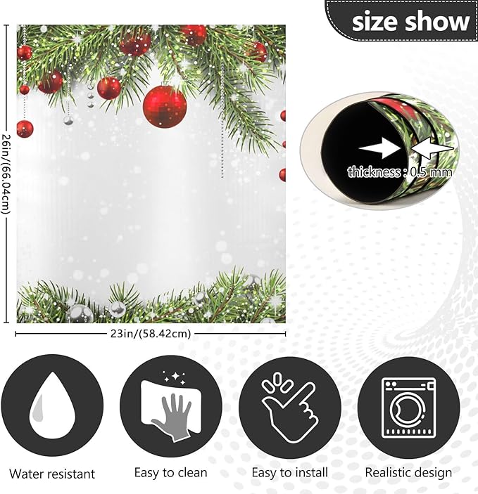 Christmas Dishwasher Cover Panel,Xmas Ornaments Conifer Tree Magnet Cover Decal Decorative Magnetic Sticker Washing Machine Cover Home Season Decor,26" x 23"