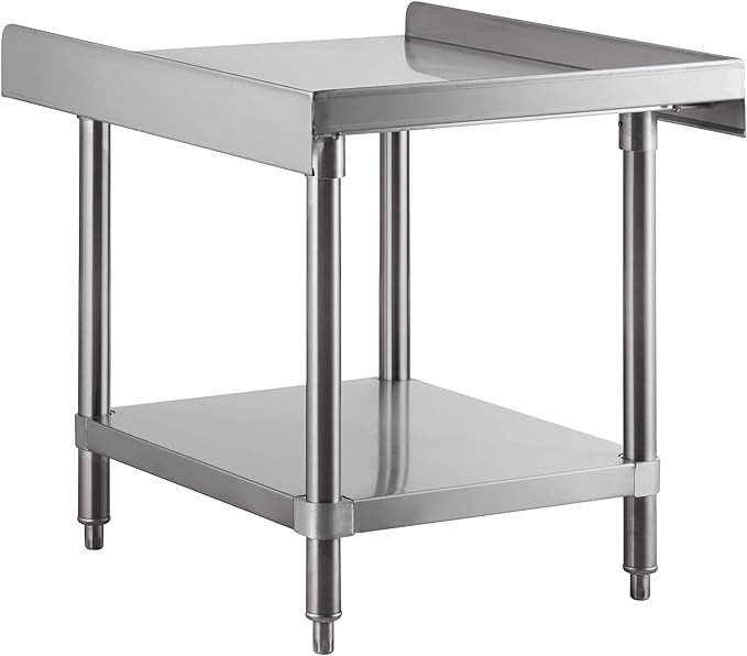 KPS Stainless Steel Equipment Stand with Adjustable Undershelf – 24" x 24" Heavy Duty Table for Griddles, Fryers & Mixers | NSF
