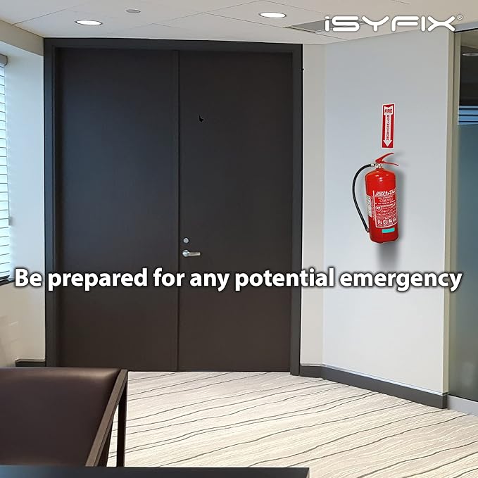 iSYFIX Fire Extinguisher Signs Stickers – 5 Pack 4x12 Inch – Premium Self-Adhesive Vinyl Decal, Laminated for Ultimate UV, Weather, Scratch, Water & Fade Resistance, Indoor & Outdoor