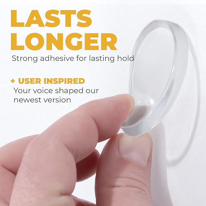 Large 2" Door Knob Wall Protectors – 6 Clear Self-Adhesive Silicone Bumper Pads in Damp Button Shape – Noise Dampening Wall & Furniture Guards by VELLAX