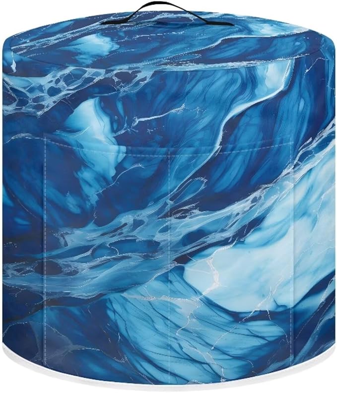 Small Appliance Covers, Dust Cover for 8 Quart Air Fryer & Pressure Cooker Kitchen Appliance Accessories, Pressure Cooker Air Fryer Rice Cooker Dust Cover, Marble Blue