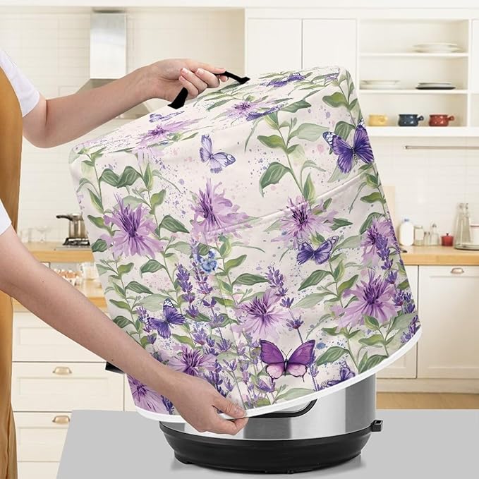 Elegant Floral Dust Cover Instant Pot Heavy Duty Waterproof Dust Pressure Cooker Cover Case for Instant Pot Pressure Cooker Instant Pot Appliance Covers Pressure Cooker Size S