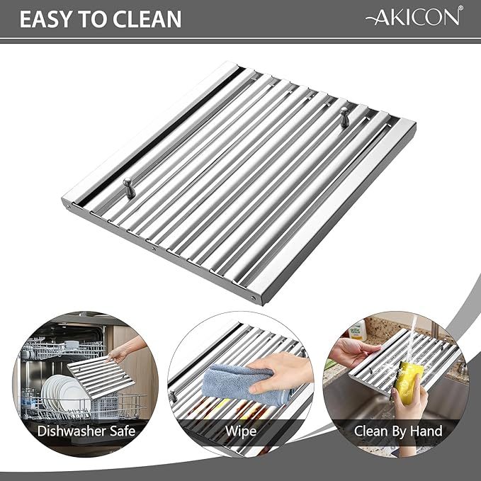 Akicon 48 Inch Range Hood Insert With Heater Sensor, 1200 CFM Ultra-Quiet Stainless Steel Ducted Vent Hood Insert with 4 Speed Fan, Dimmable LED Lights and Dishwasher Safe Filters