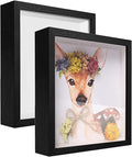 4x6 Shadow Box Frame Display Case, Wood with Plexiglass, Display Case Box for Memorabilia, Medal, Crafts,Tickets and Photos, Picture Frame for Wall and Tabletop (2pcs-Black, 4x6)