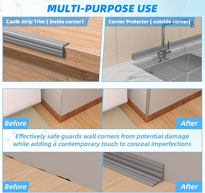 40FT Flexible Wall Corner Protector Moulding Trim, Peel and Stick Inside & Outside Wall Corner Guards Edge Protector,Self Adhesive Molding Trim Strip for Edge Ceiling