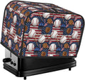 2 Slice Toaster Dust Cover, Machine Washable Fingerprint Protector Baseball Rustic Wooden American Flag, Soft Polyester Kitchen Appliance Cover