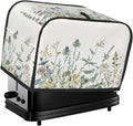Toaster Cover 2 Slice Wildflowers Leaves Waterproof Appliance Cover with Hang Loop Bread Baker Toaster Cover for Kitchen