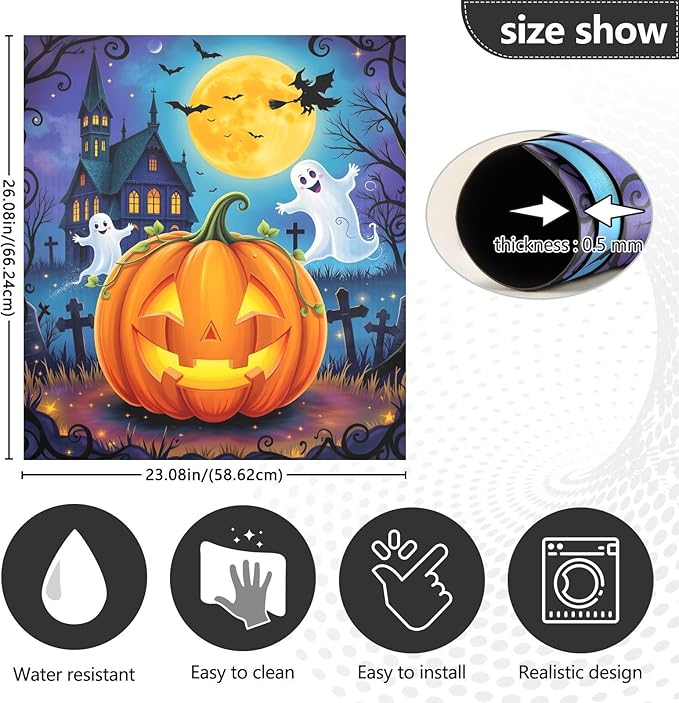 Pumpkin Ghost Witch Halloween Dishwasher Magnet Cover Sticker Magnetic Refrigerator Panel Front Door Fridge Microwave Decal Decorative