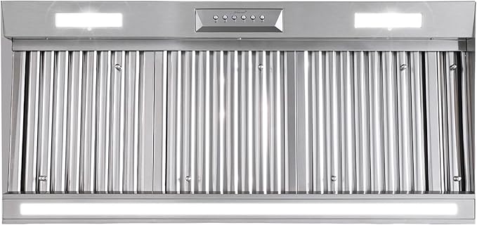 Akicon Range Hood Insert 42 Inch with Heater Sensor, 1200 CFM Bulit-in Kitchen Vent Hood with 4 Speeds, Ultra-Quiet Duct Stove Hood 3CCT LED Lights and Dishwasher Safe Filters