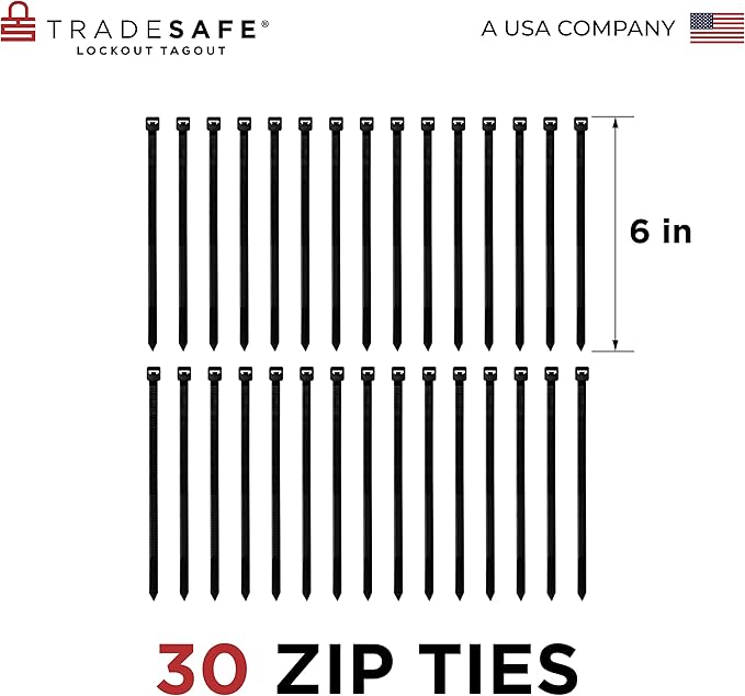 TRADESAFE Bilingual Lockout Tagout Tags - Peligro No Operar, 30 Danger Do Not Operate Tag with 30 Zip Ties, Premium 32 mil Vinyl, OSHA Compliant Loto Tags for Lock Out Tag Out, Equipment Repair