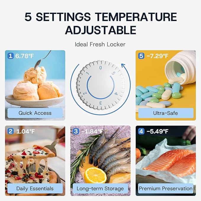 Upstreman 3.0 Cu.ft Small Mini Freezer Upright Freezer with Reversible Door, Fast Cooling, 5 Adjustable Thermostat, Stand Up Freezers with Ice Trays Defrosting Tools for Home, Dorm (White)