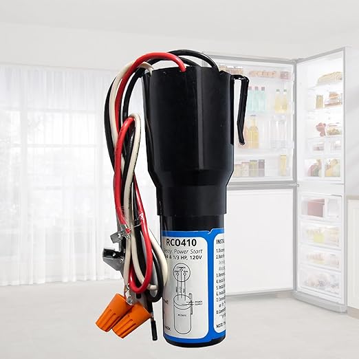 RCO410 3 in 1 Compressor Hard Start Capacitor Kit for Refrigerators & Freezers 1/4-1/3 H.P. 115VAC (1)