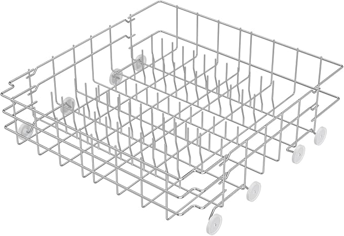 UPGRADED 808602302 Dishwasher Lower Dishrack for Frigidaire Kenmore Dishwasher Rack Replacement Parts with Wheel,808602302 154432602 Frigidaire Dishwasher Rack Parts 304 Stainless Steel Bottom Rack
