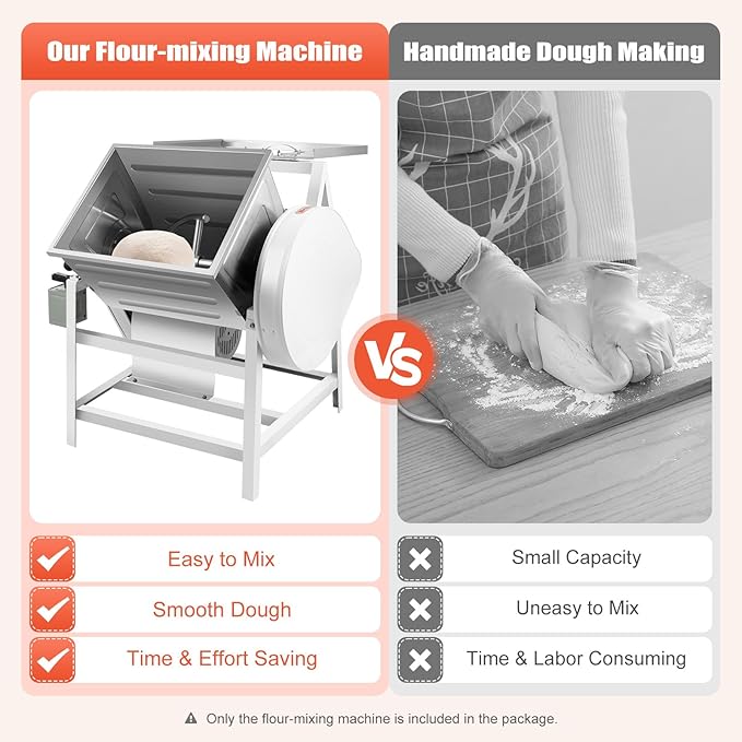 Commercial Dough Mixer 30Qt Commercial Food Mixer 1500W 110V Electric Dough Mixer Heavy Duty Dough Blender Kneading Machine with 90 Degree Tilt for Bakery Pizzeria Restaurant School