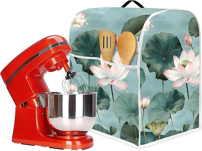 Mixer Dust Cover for 6-8 Qt Stand Mixer, Cloth Cover with 2 Storage Pockets for Stand Mixer Protective Covers Large for 6-8 Quart Mixer