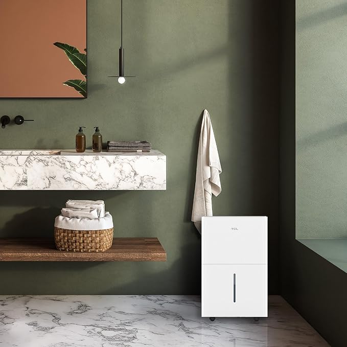 TCL 4500 Sq. Ft. Smart Dehumidifier with Pump, Energy Star, 50 Pints Per Day, Ideal for Whole House, Including Basements, Bedrooms, & Bathrooms, Works with Alexa/Google Assistant