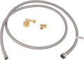 Eastman Dishwasher Installation Kit, 6 Foot Supply Line, 3/8 Inch Compression x 1/2 Inch FIP, 3/8 Inch MIP Elbow, Braided Stainless Steel Dishwasher Connectors, 41032