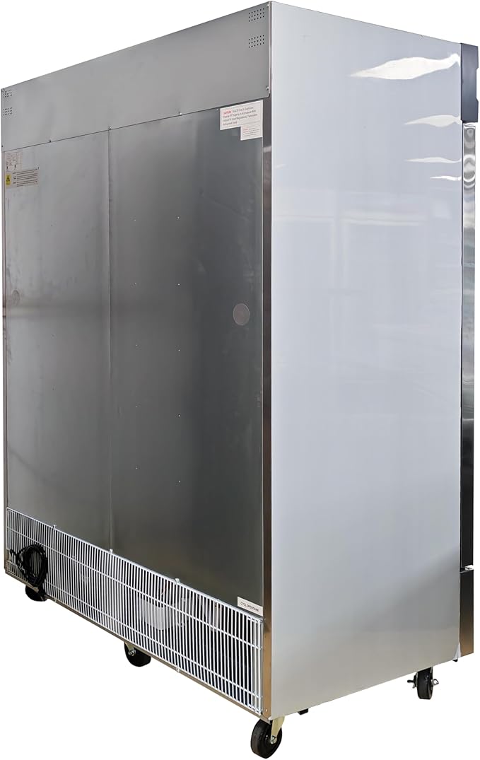 Malphi 54" W Commercial Reach-in Freezer, ETL Upright 2 doors Auto-Defrost，Capacity 48 cu. ft.stainless steel for Restaurant Kitchen Home Bar Shop -8°F