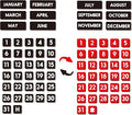 Large Double-Sided Magnetic Numbers and Months for Large Dry Erase Calendar Whiteboard, Calendar Magnets for Magnetic Whiteboard and Refrigerator Calendar(1"x1")