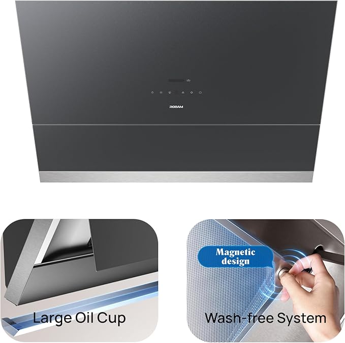 ROBAM Under Cabinet or Wall Mount Kitchen Range Hood 36" R-Max3 White, 1400CFM Auto-Adjust Speed Control with LED Lights Vent Hood, Fingerprint Resistance and R-Link Tech