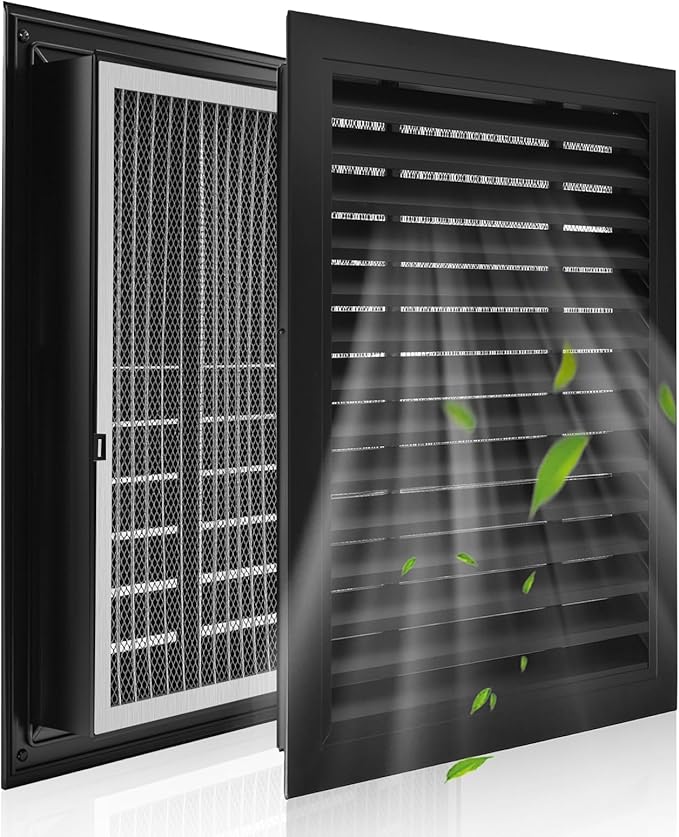14"x20" Aluminum Gable Vent,Filter Screen for Removable,Never Rust, Heat Dissipation & Condensation Prevention,Ideal for Shed, Attic, Wall, Door & Shipping Container-Vent Opening: 12" x 18"