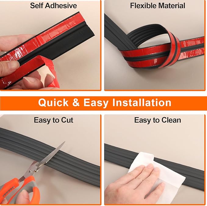 Wall Corner Protector & Edge Guard，Peel and Stick Wall Trim Moulding Inside & Outside Corner Molding Trim Caulk Strip, Self Adhesive Trim for Wall Edge,Ceiling,Countertop, 2.36” W x40’ L，Black