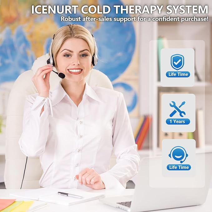 Cold Therapy Machine w/Programmable Timer, Ice Machine for Knee After Surgery, Knee Replacement Recovery, Cryotherapy System Pain Relief, Universal Pad for Shoulder, Hip and Ankle