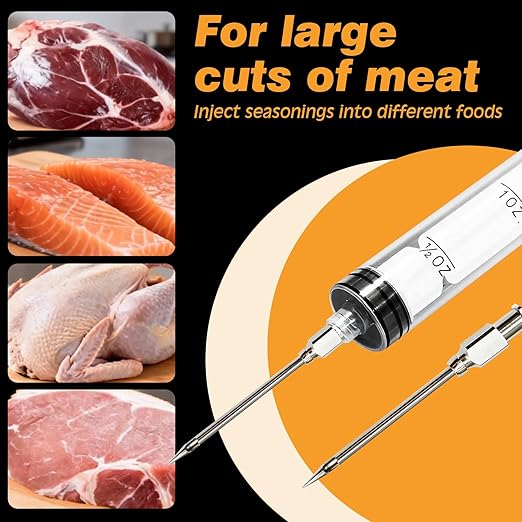 CloudHand Meat Turkey Pop Up Timer & Flavor Injector Set, Turkey Thermometer Disposable Chicken Beef Cooking Meat Thermometers & Timers, Pops at 175°F–180°F Pack of 6