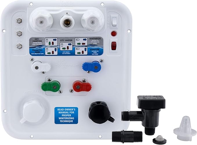 RecPro RV Water Management Panel | Nautilus P4 | 8-Function City-Water Fill (No, Don't Include Install Kit) | Made in USA