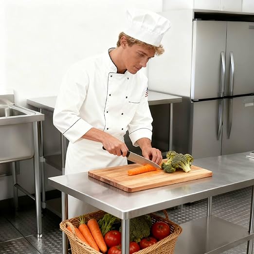 COOLCHEF Stainless Steel Work Table 30 x 60 Inch, NSF Commercial Prep Table with Undershelf, Heavy Duty Food Prep Workstation