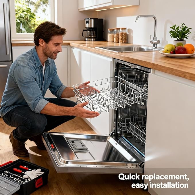 5304535380 Dishwasher Upper Rack Replacement for Kenmore, Crosley, Frigidaire Compatible with Part Numbers 154331502, 5304498202, 5304498220, 5304517202, 5304517201, AP7215765