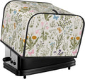 Vintage Flower Wild Herb Floral 4 Slice Toaster Cover, Waterproof Toaster Dust Bread Maker Protective Cover For Small Kitchen Appliance Dining Room Table Home Decor Gifts
