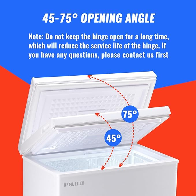 Deep Mini Freezer Top Open Door Compact Freezer Small Chest Freezer with Removable Storage Basket for Home Kitchen Garage White