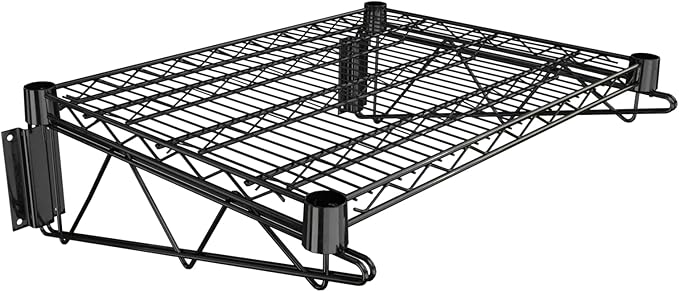 18" x 24" Black Epoxy Wire Wall Mount Shelf